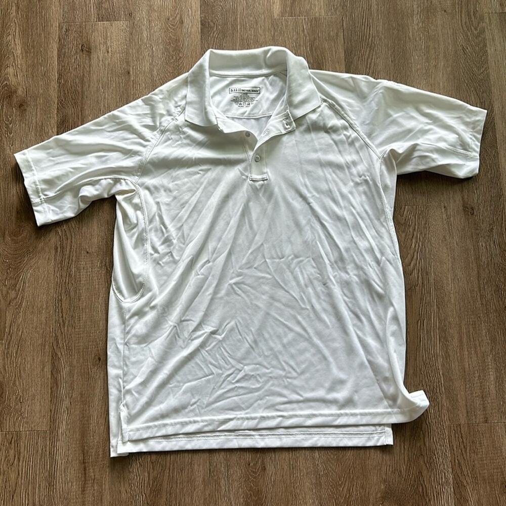 5.11 Tactical Jersey Short Sleeve Polo White Size Large Workwear‎